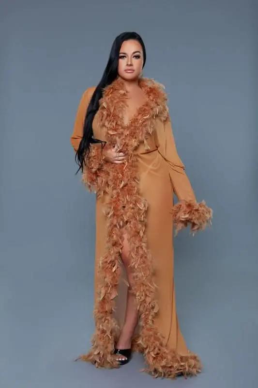 Glamour Boa Feather Trim Robe - Love Salve